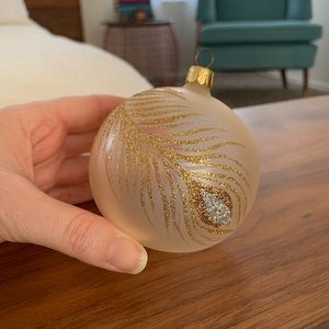 🐞 Glitter Peacock Feather Christmas Ornament